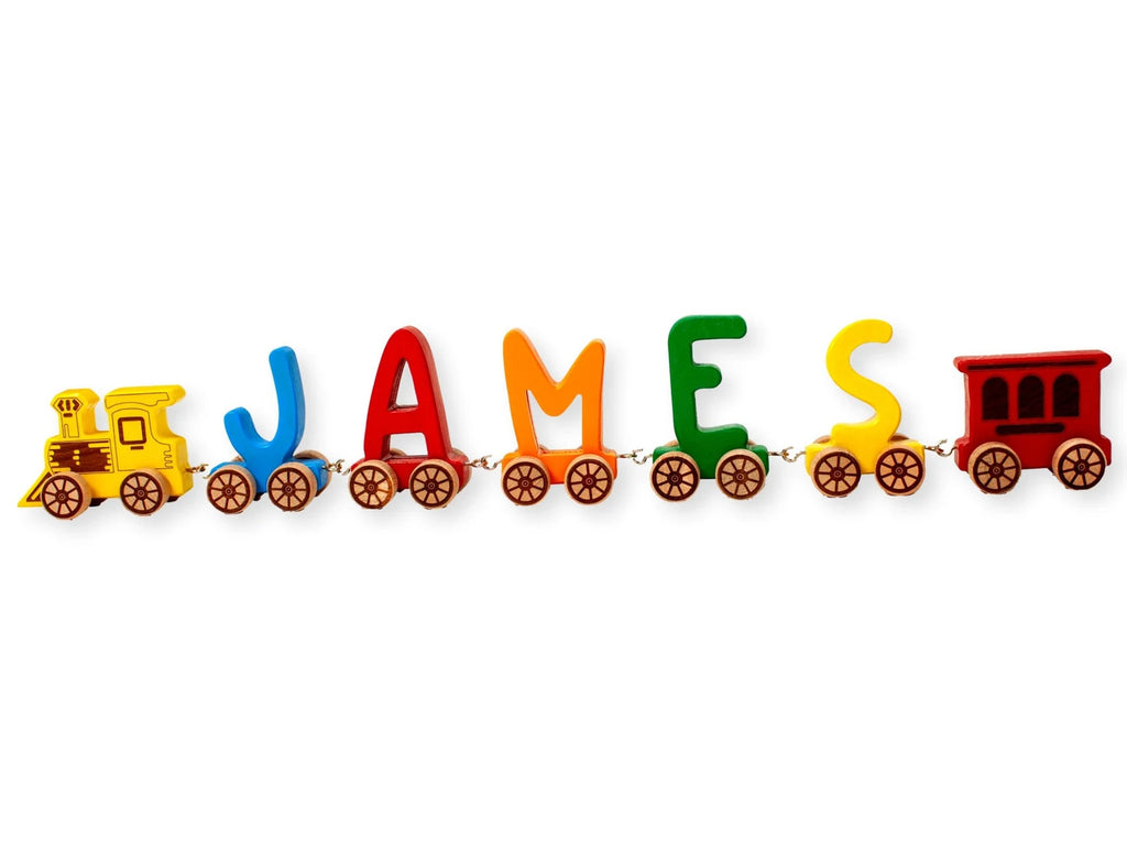 Buylyft Personalized Wooden Name Puzzle Train – Montessori Baby Toy & Custom 1st Birthday Gift