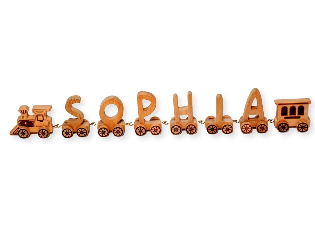 Buylyft Personalized Wooden Name Puzzle Train – Montessori Baby Toy & Custom 1st Birthday Gift