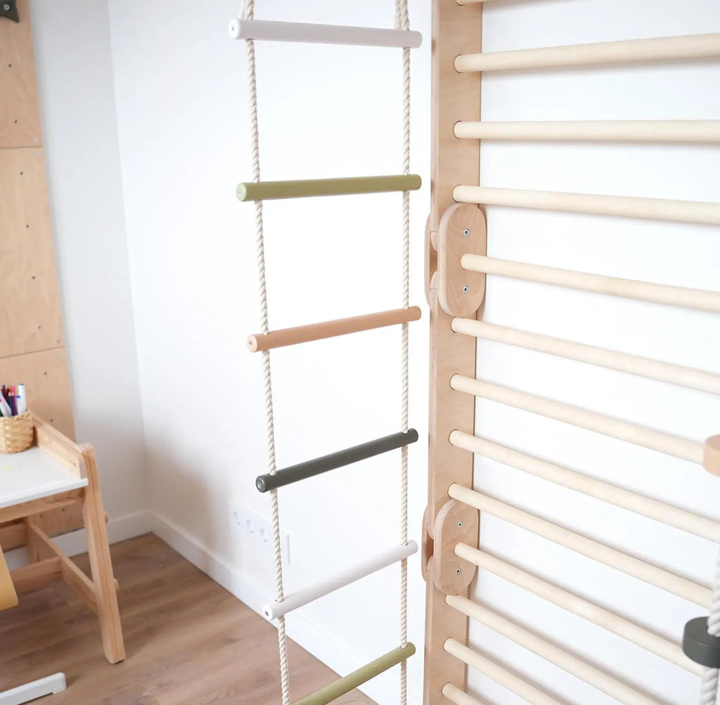 Buylyft Rope Ladder with Wooden Rungs & Premium Soft Cotton Ropes for BuyLyft Wall-Mounted Climber