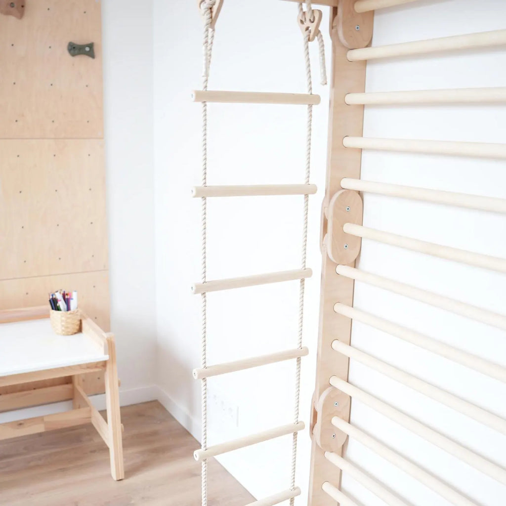 Buylyft Rope Ladder with Wooden Rungs & Premium Soft Cotton Ropes for BuyLyft Wall-Mounted Climber