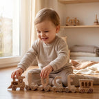 Buylyft Personalized Wooden Name Puzzle Train – Montessori Baby Toy & Custom 1st Birthday Gift