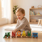 Buylyft Personalized Wooden Name Puzzle Train – Montessori Baby Toy & Custom 1st Birthday Gift