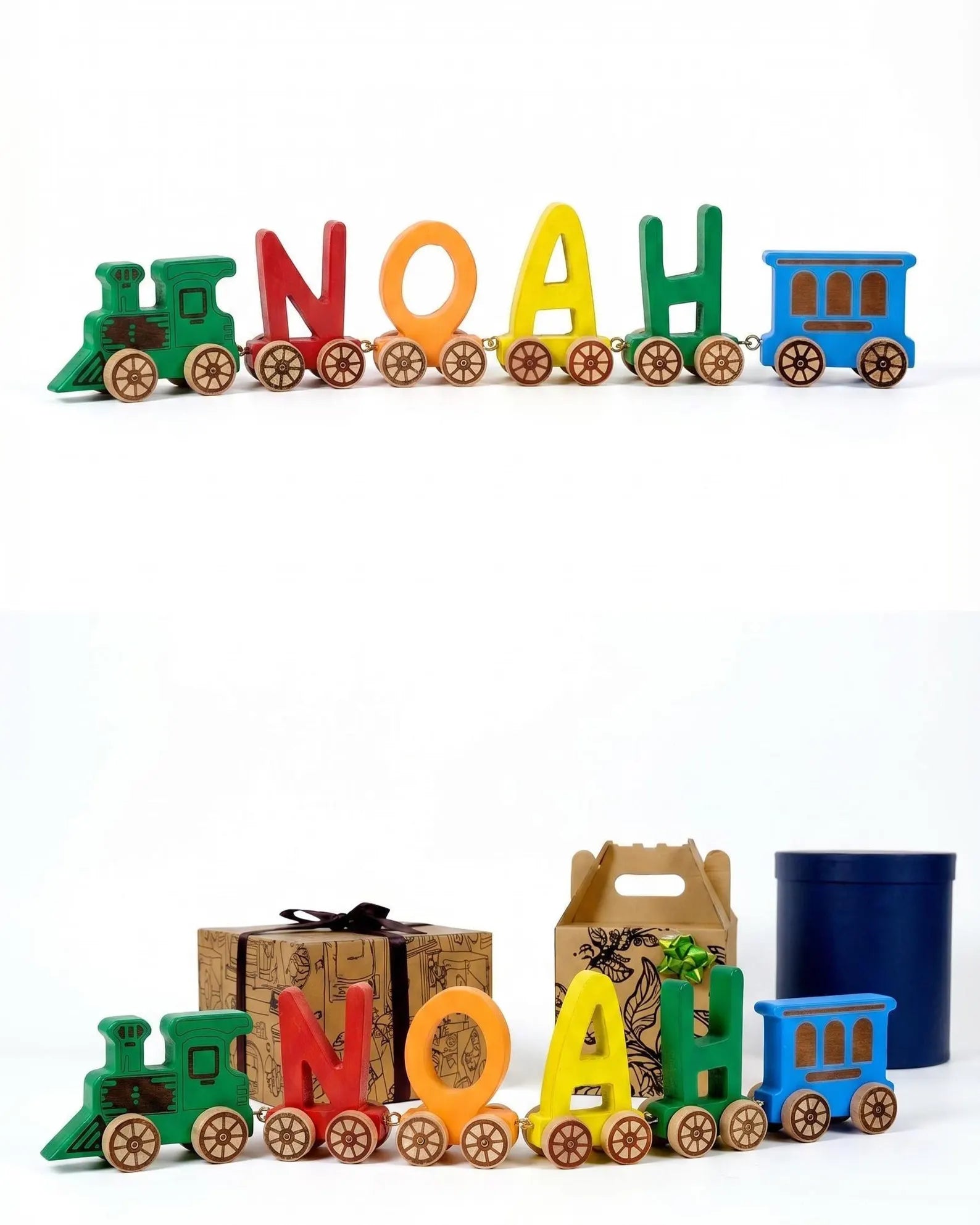 Buylyft Personalized Wooden Name Puzzle Train – Montessori Baby Toy & Custom 1st Birthday Gift